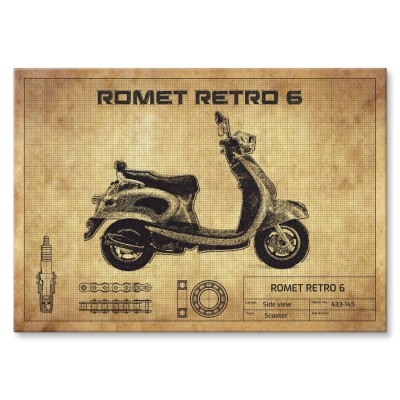 Poster metal Romet retro 6 gift