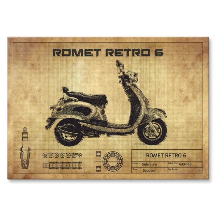 Poster metal Romet retro 6 gift