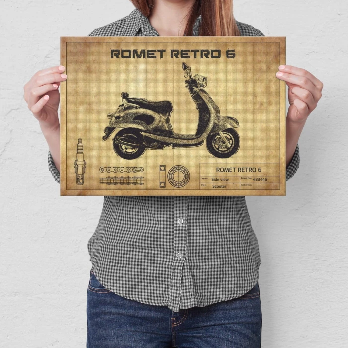 Poster metal Romet retro 6 gift