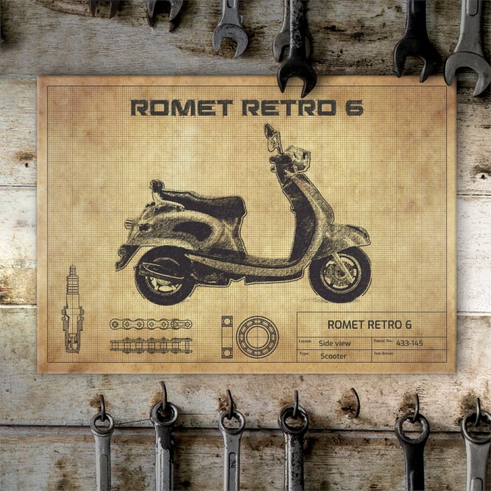 Poster metal Romet retro 6 gift
