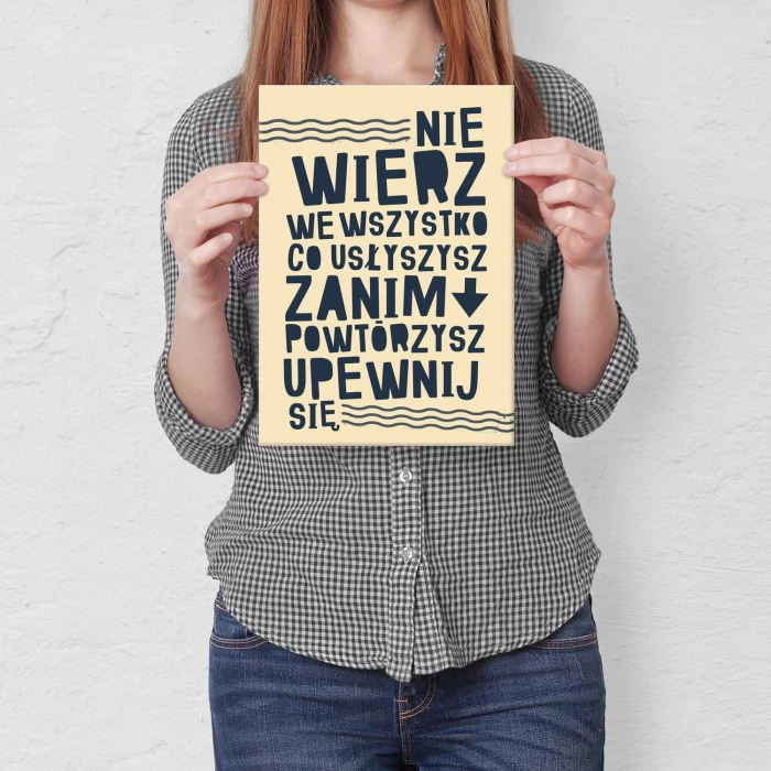 Poster metal nie wierz we wszystko gift