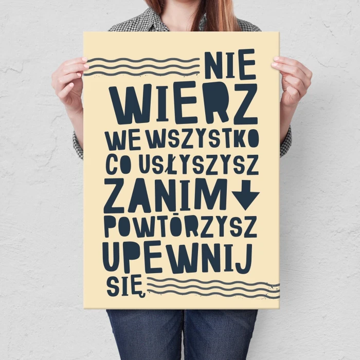 Poster metal nie wierz we wszystko gift