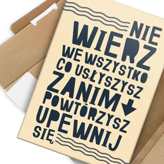 Poster metal nie wierz we wszystko gift