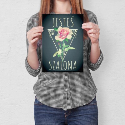 Plakat metalowy Jesteś szalona Prezent