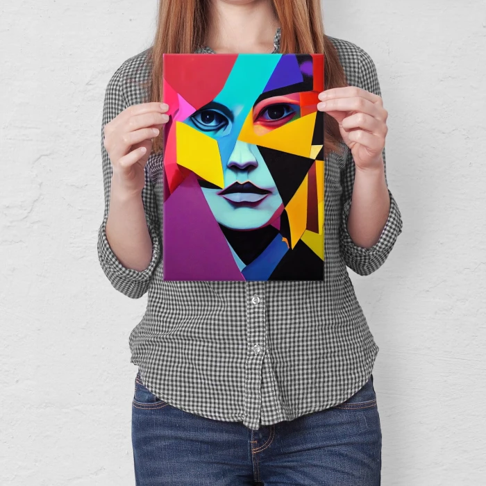 Poster metal kobieta abstrakcja gift