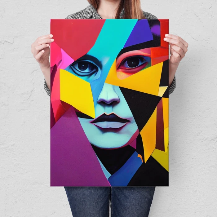 Poster metal kobieta abstrakcja gift