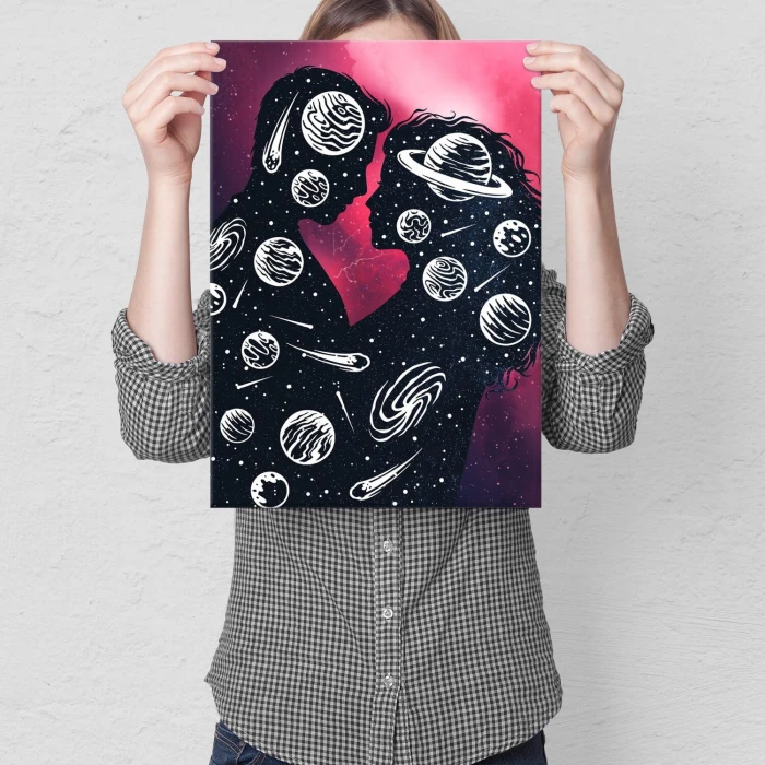 Poster metal kosmiczna miłość gift