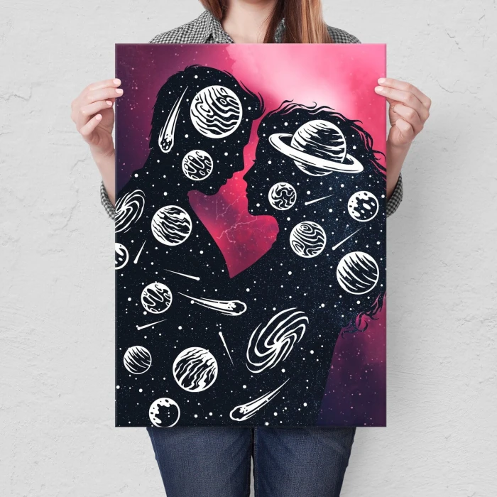 Poster metal kosmiczna miłość gift