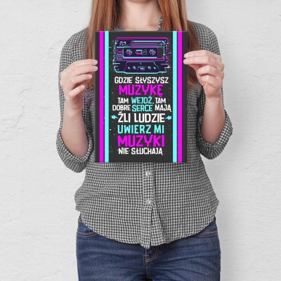 Plakat metalowy muzyka Prezent