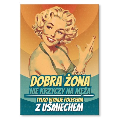 Plakat metalowy Żona z uśmiechem Prezent