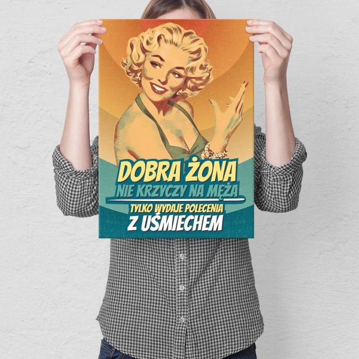 Poster metal Żona z uśmiechem gift