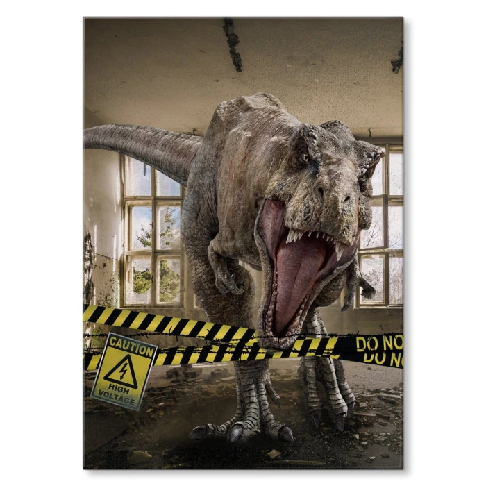 Poster metal Danger dino gift