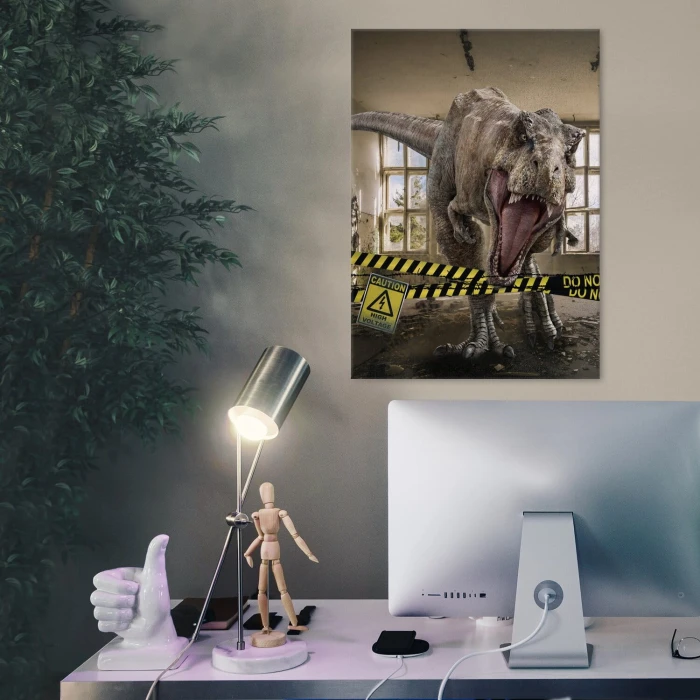 Poster metal Danger dino gift
