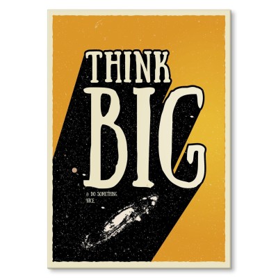 Poster metal Think big space gift