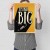 Plakat metalowy Think big space Prezent