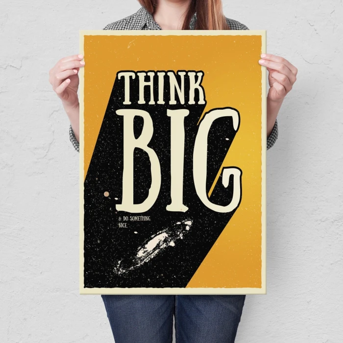 Poster metal Think big space gift