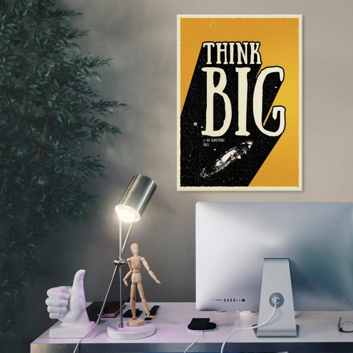 Poster metal Think big space gift