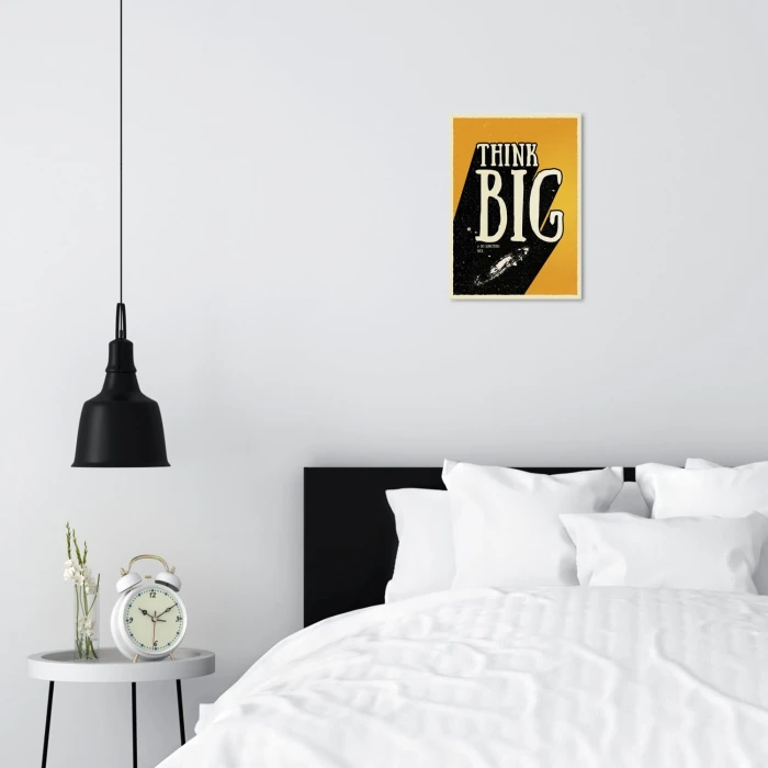 Plakat metalowy Think big space Prezent