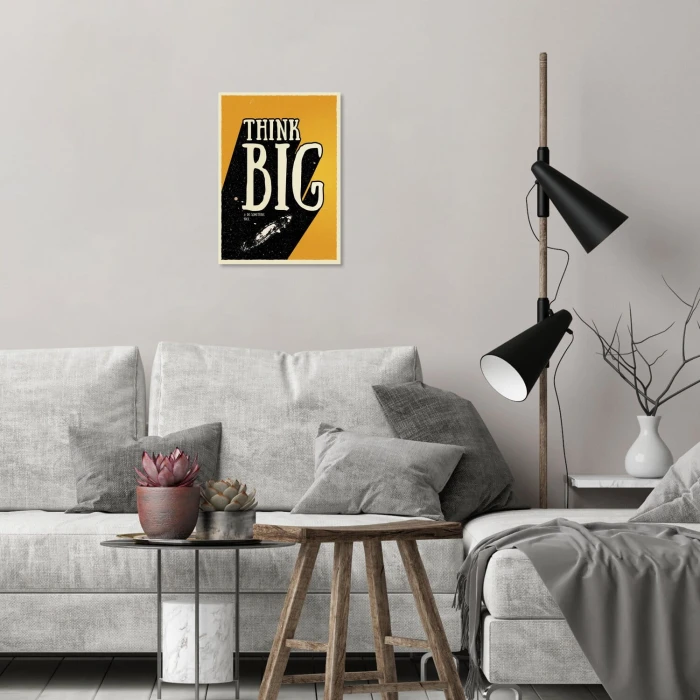 Poster metal Think big space gift