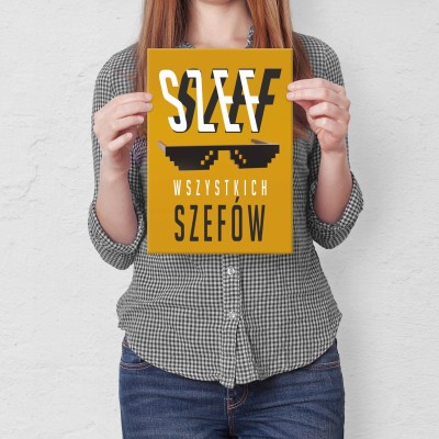 Plakat metalowy szef szefów Prezent