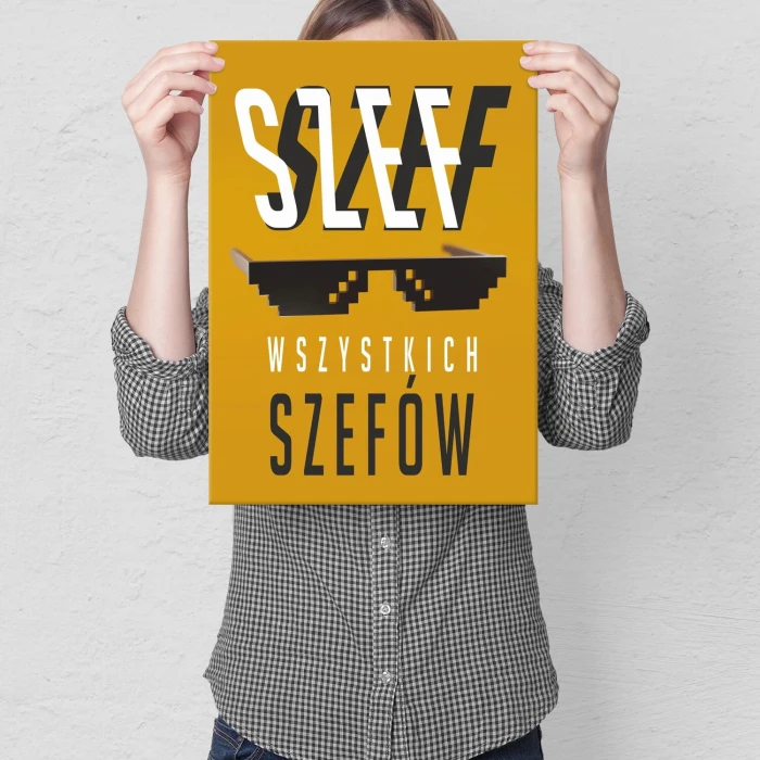 Plakat metalowy szef szefów Prezent