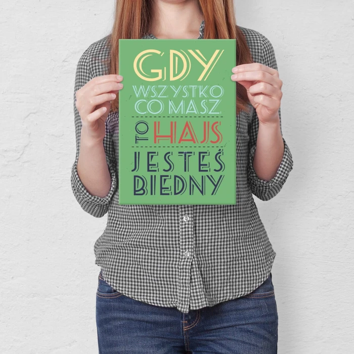 Plakat metalowy Hajs Prezent