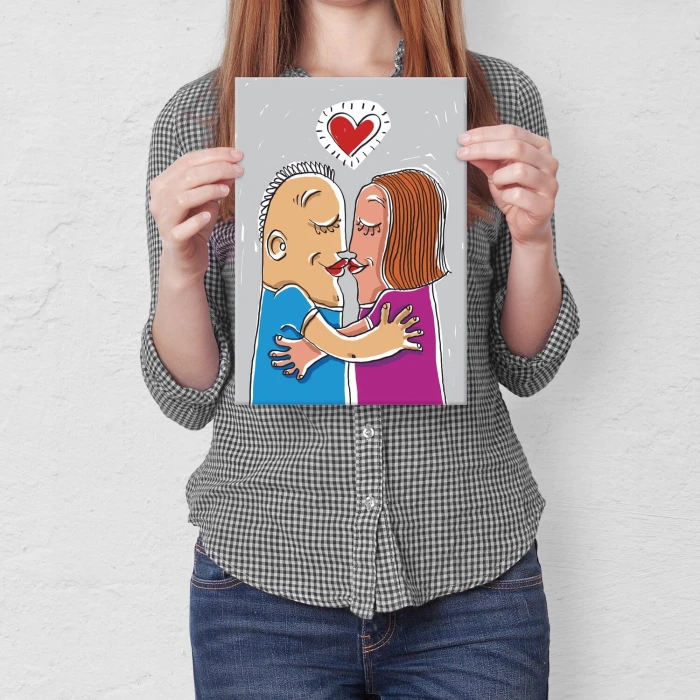 Plakat metalowy zakochana para Prezent