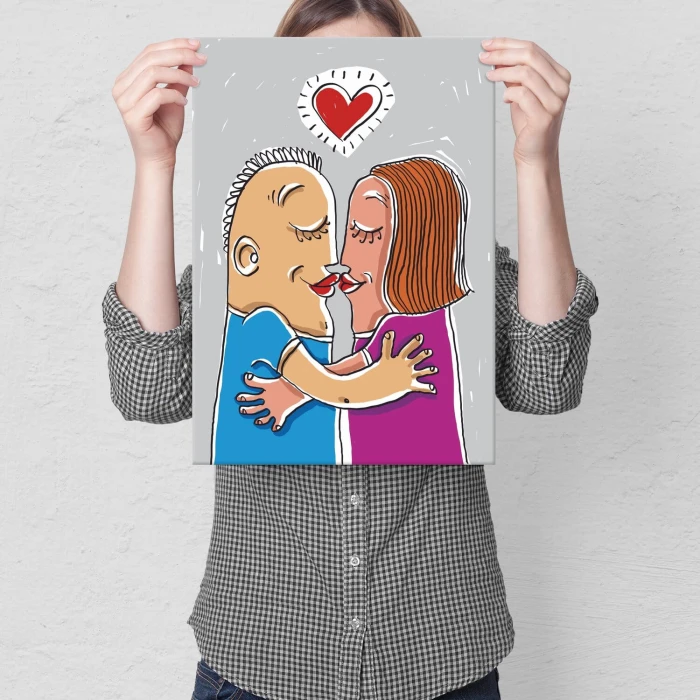 Plakat metalowy zakochana para Prezent