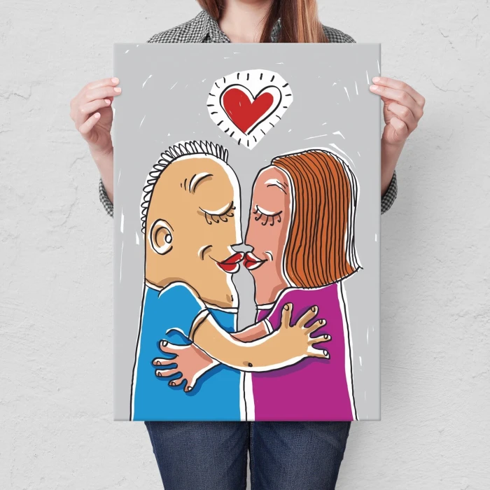 Plakat metalowy zakochana para Prezent