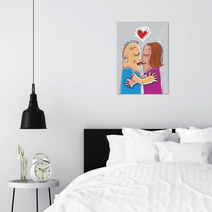 Plakat metalowy zakochana para Prezent