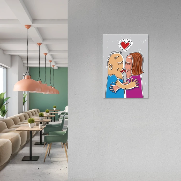 Plakat metalowy zakochana para Prezent