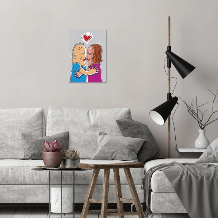 Plakat metalowy zakochana para Prezent