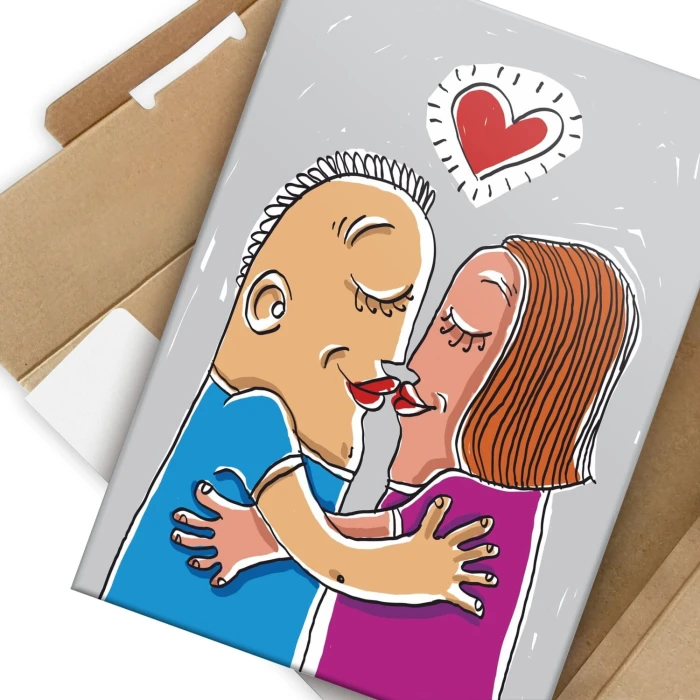 Plakat metalowy zakochana para Prezent