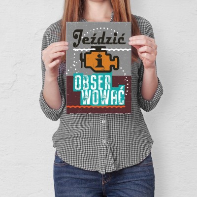 Plakat metalowy Jeździć obserwować Prezent