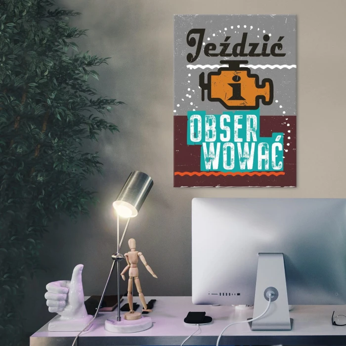 Plakat metalowy Jeździć obserwować Prezent