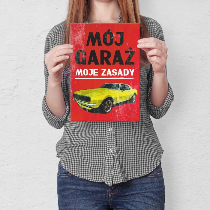 Poster metal mój garaż camaro gift