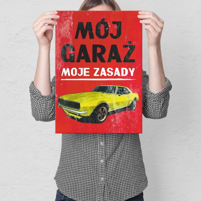 Poster metal mój garaż camaro gift