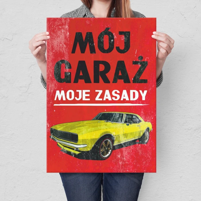 Poster metal mój garaż camaro gift