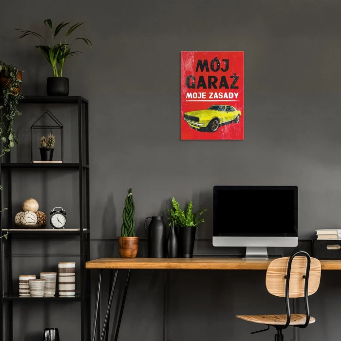 Poster metal mój garaż camaro gift