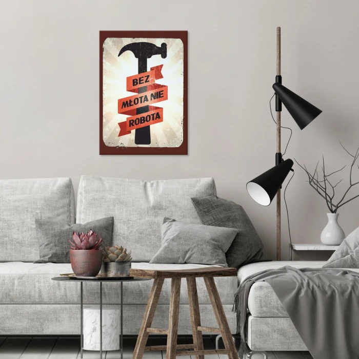 Plakat metalowy Bez młota Prezent