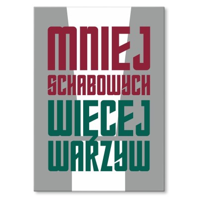 Plakat metalowy mniej schabowych Prezent