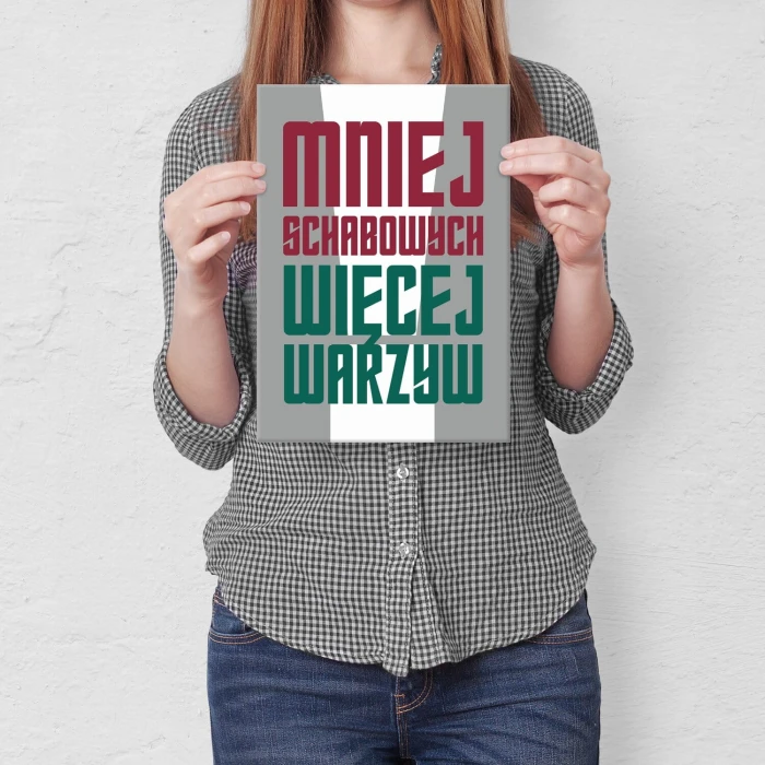 Plakat metalowy mniej schabowych Prezent