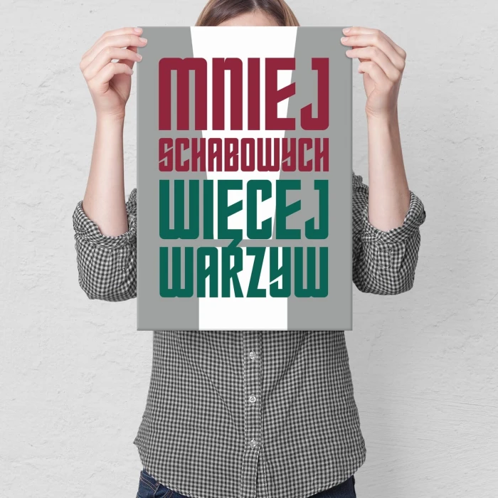 Plakat metalowy mniej schabowych Prezent