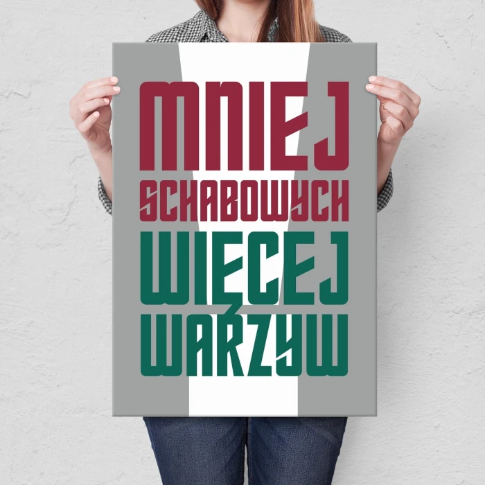Plakat metalowy mniej schabowych Prezent