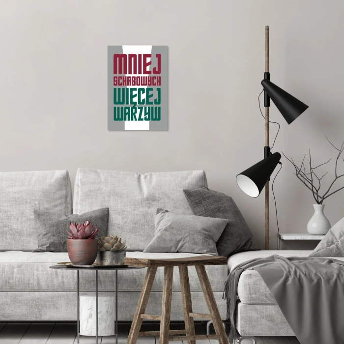 Plakat metalowy mniej schabowych Prezent