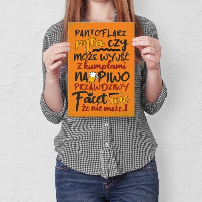 Plakat metalowy Pantoflarz Prezent