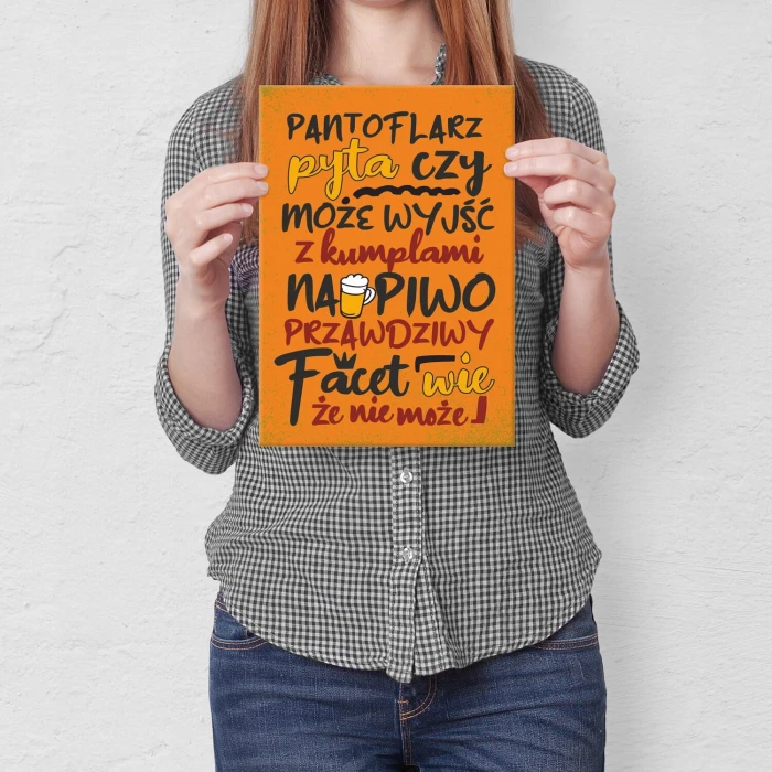 Plakat metalowy Pantoflarz Prezent