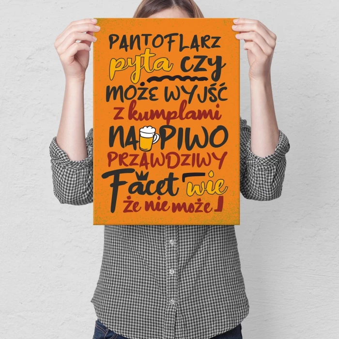 Plakat metalowy Pantoflarz Prezent