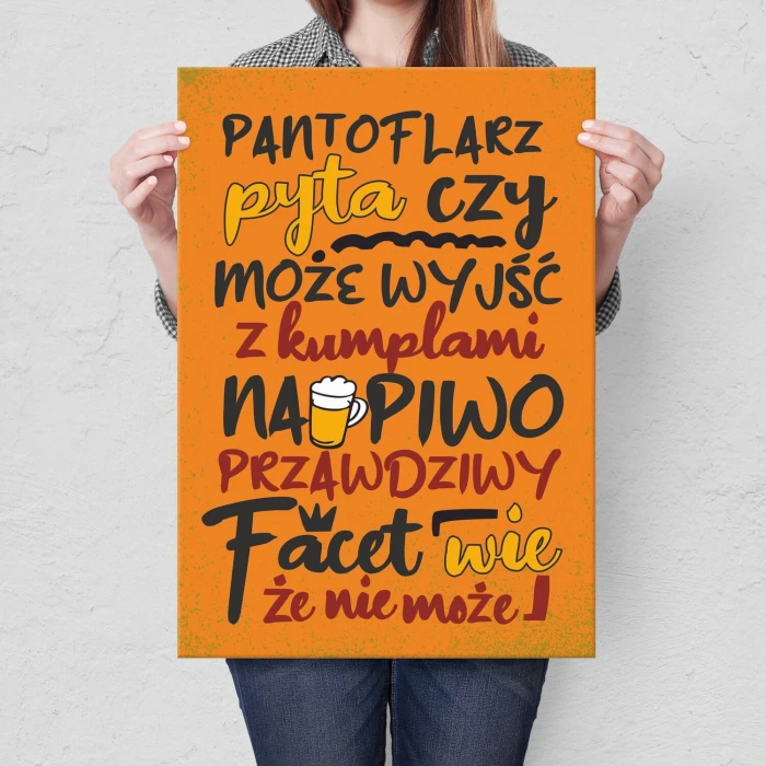Plakat metalowy Pantoflarz Prezent