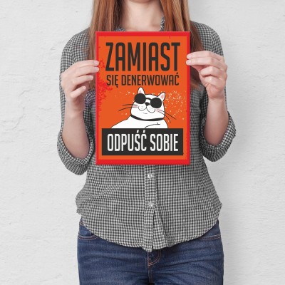 Plakat metalowy odpuść sobie Prezent